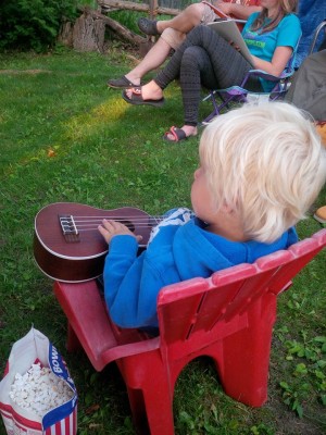 Kieran on the Ukulele