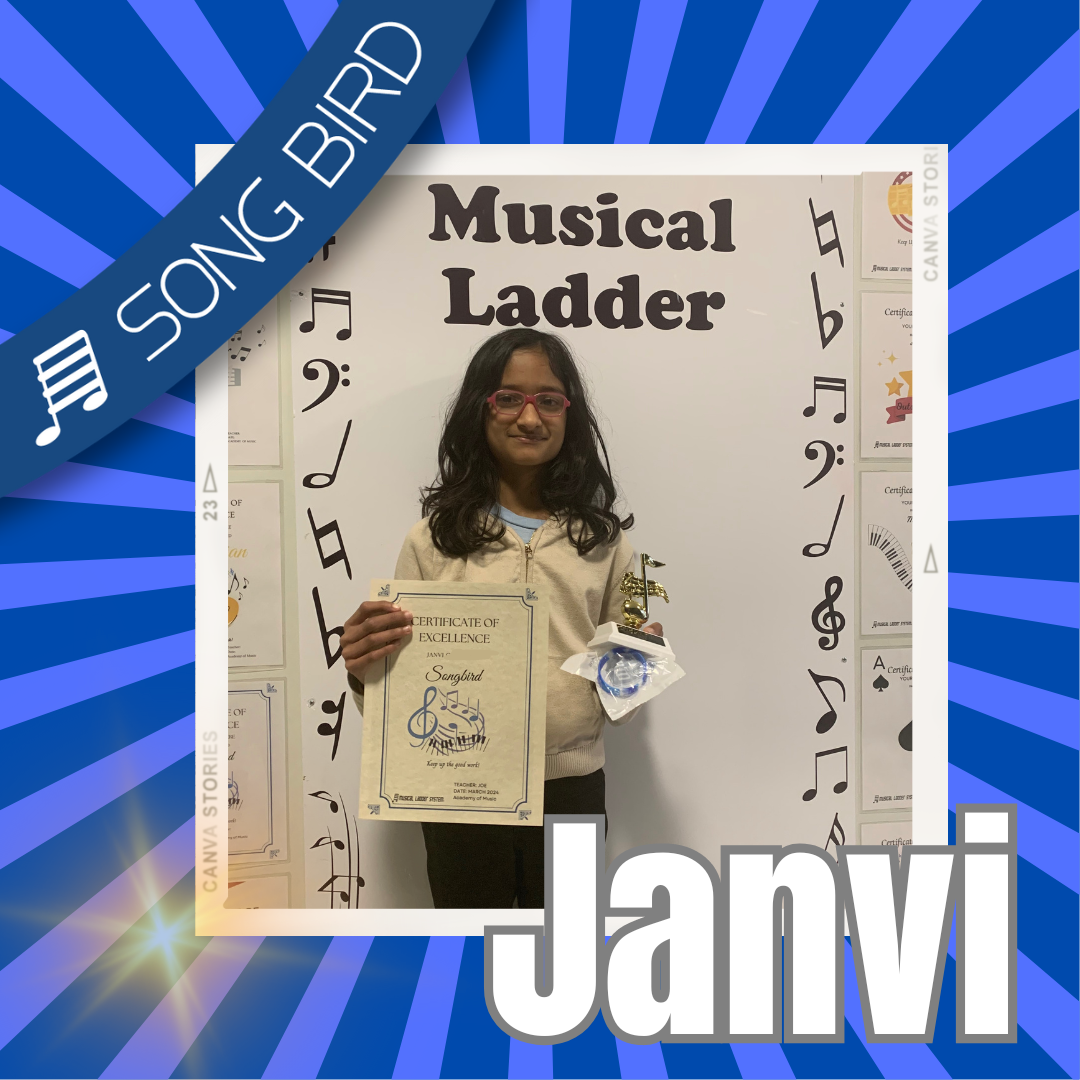 Piano student Janvi